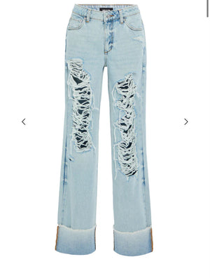 MARGOT CUFFED DISTRESSED JEAN