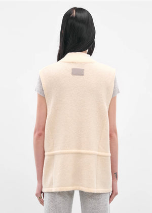 Cream tied knit vest