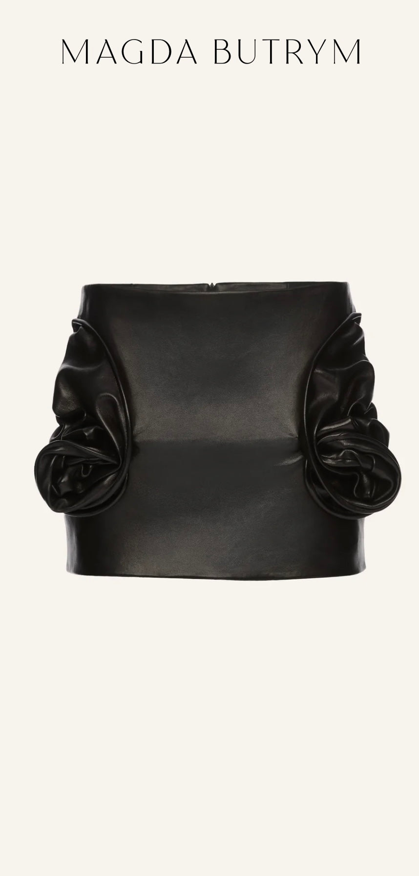 Rose hip mini skirt in black leather
