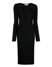 Load image into Gallery viewer, Black Twisted Cutout Midi Dress
