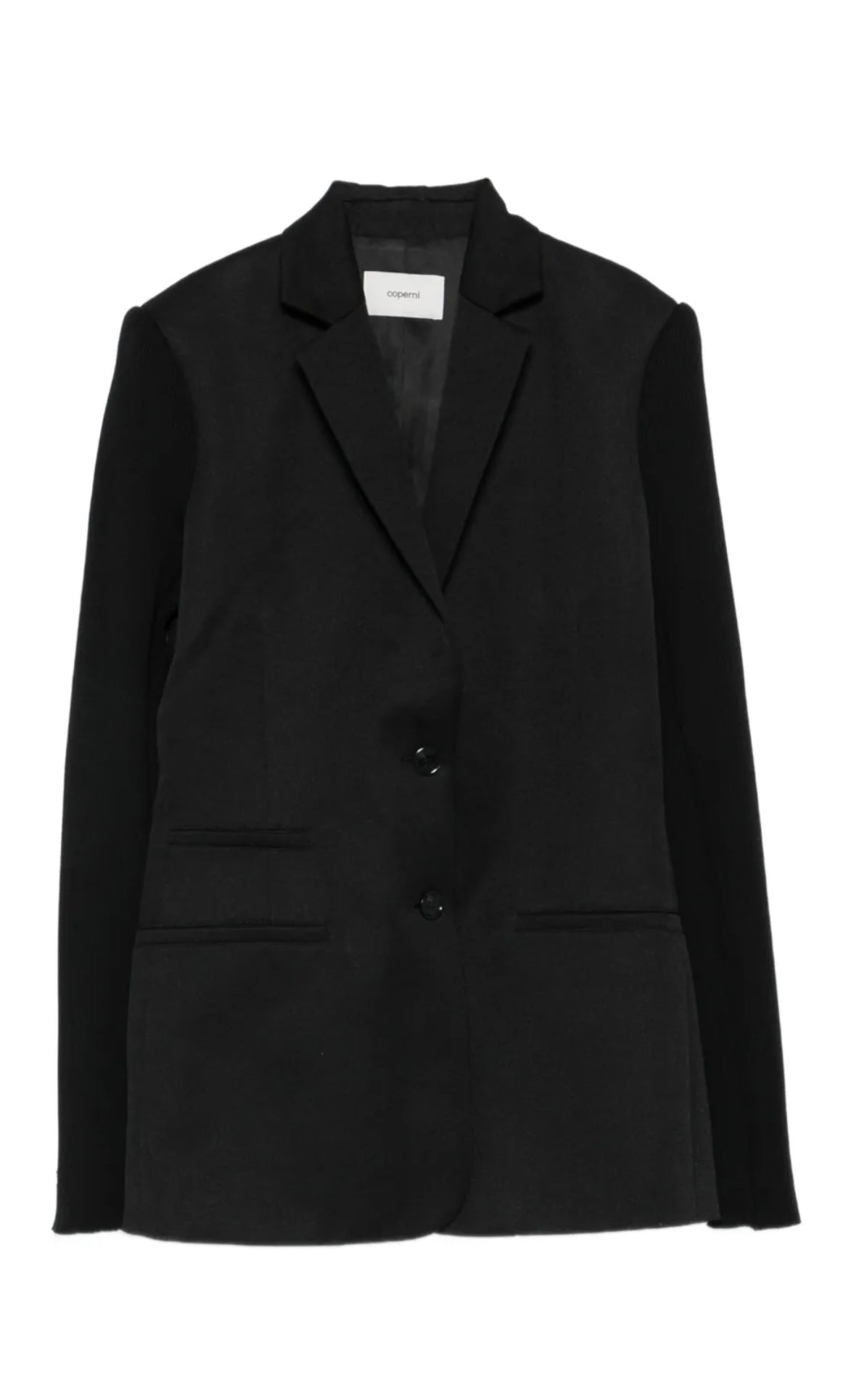 Black blazer with rib sleeves