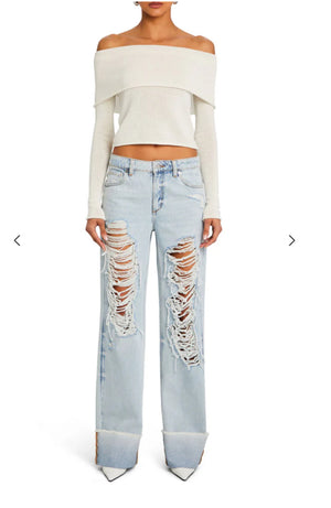 MARGOT CUFFED DISTRESSED JEAN