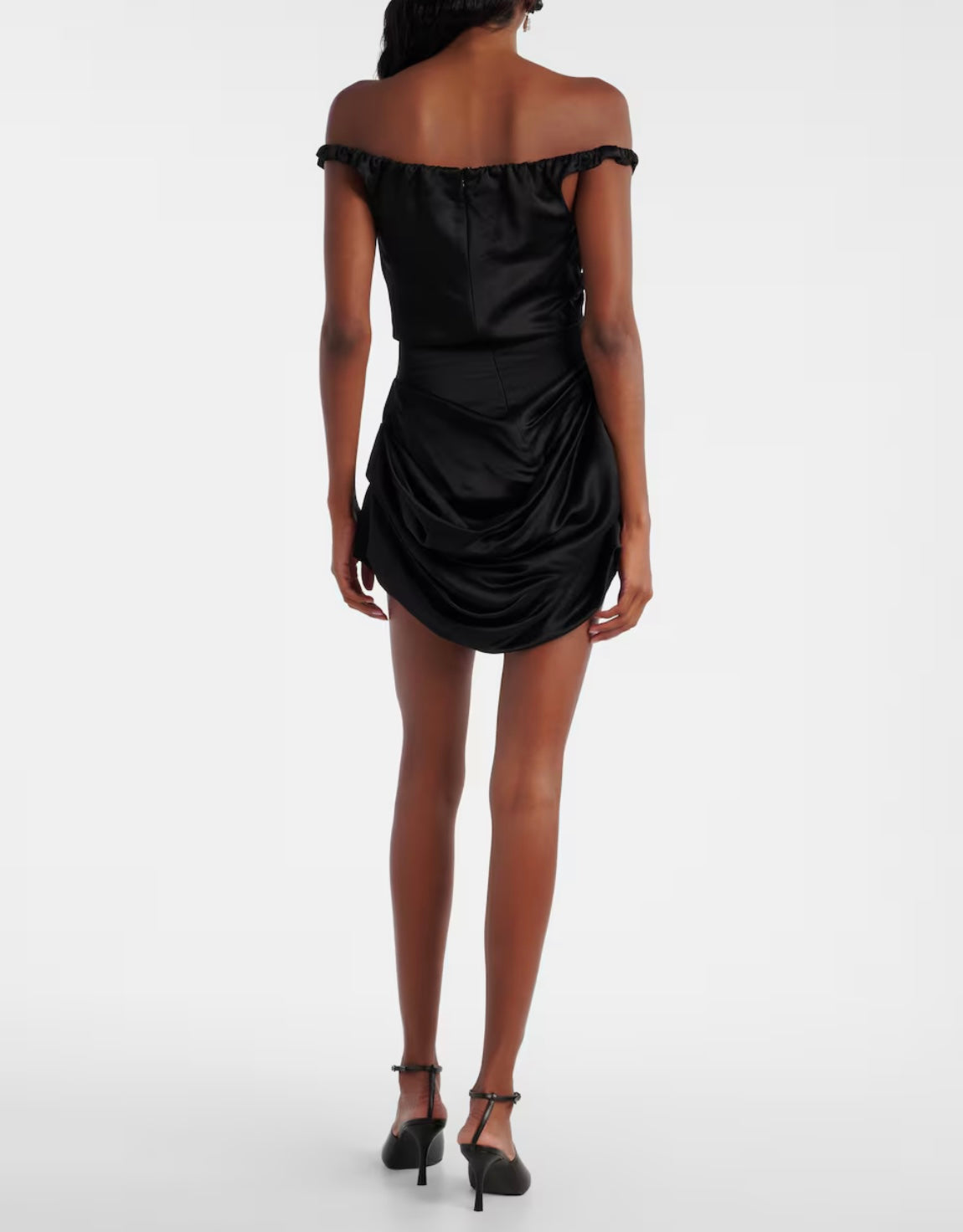 Ruched off-shoulder bustier dress