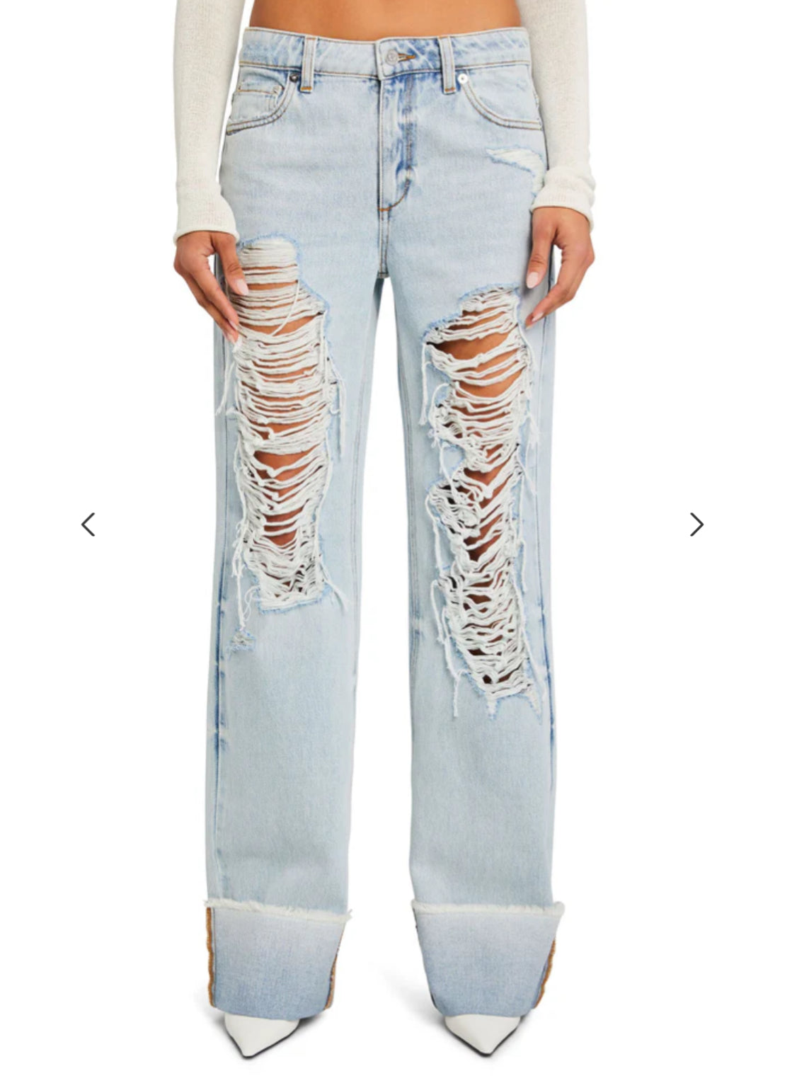 MARGOT CUFFED DISTRESSED JEAN