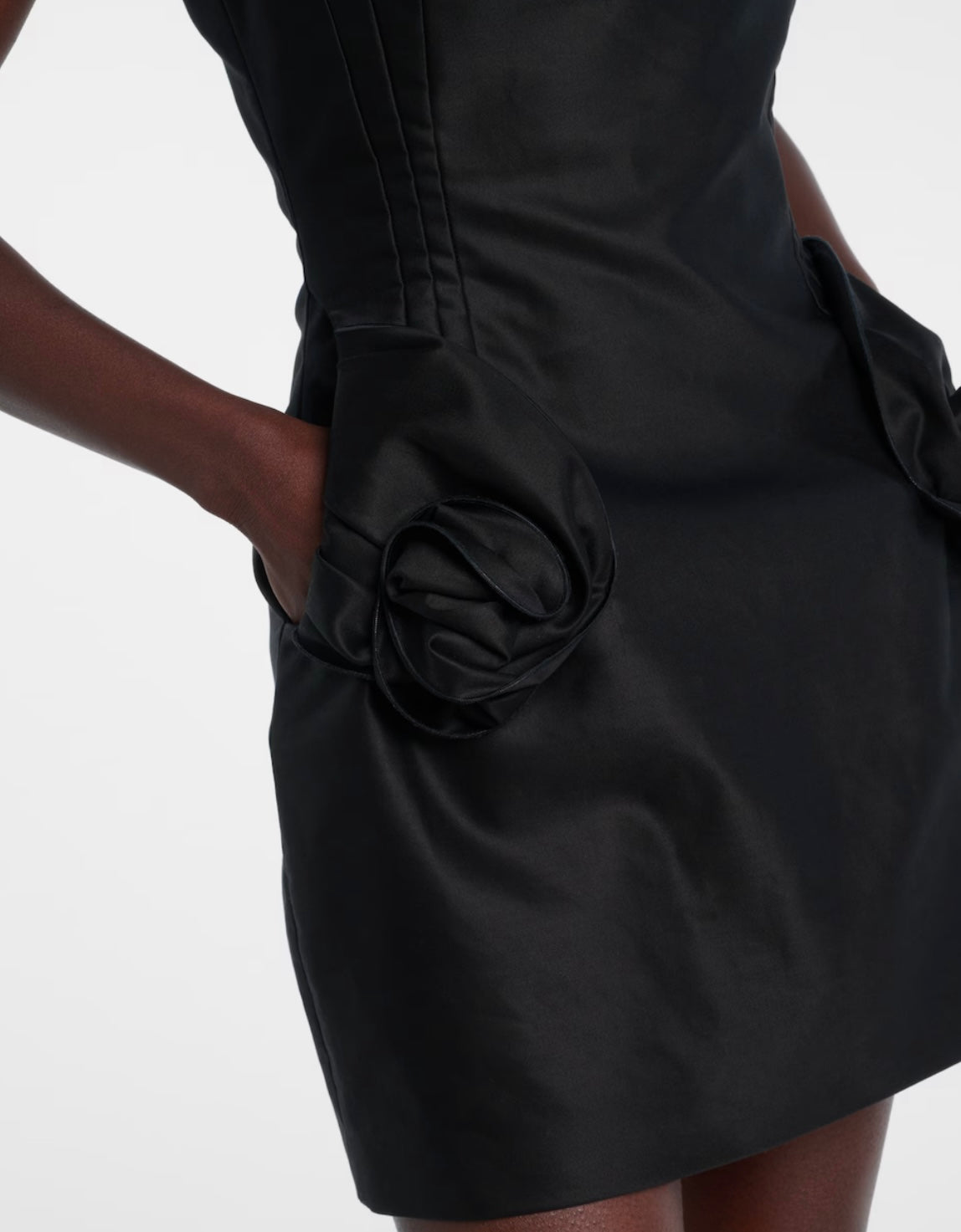 Floral-appliqué cotton minidress