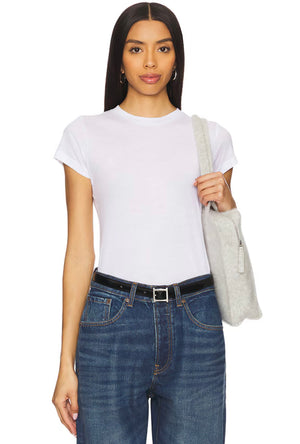 Ribbed Tee in white