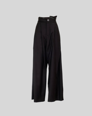 FOLDED WOOL TROUSERS