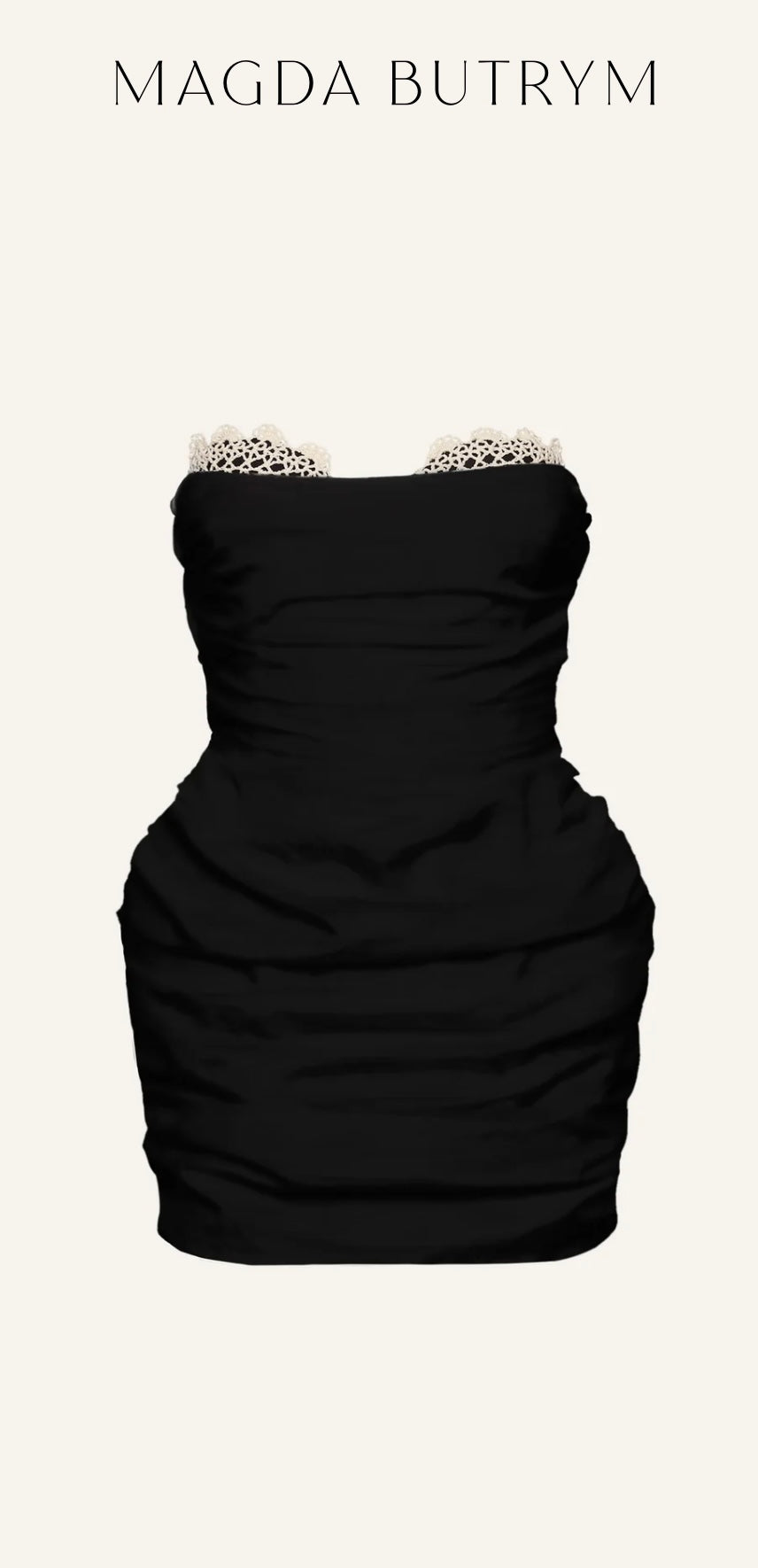 Crochet bustier mini dress in black