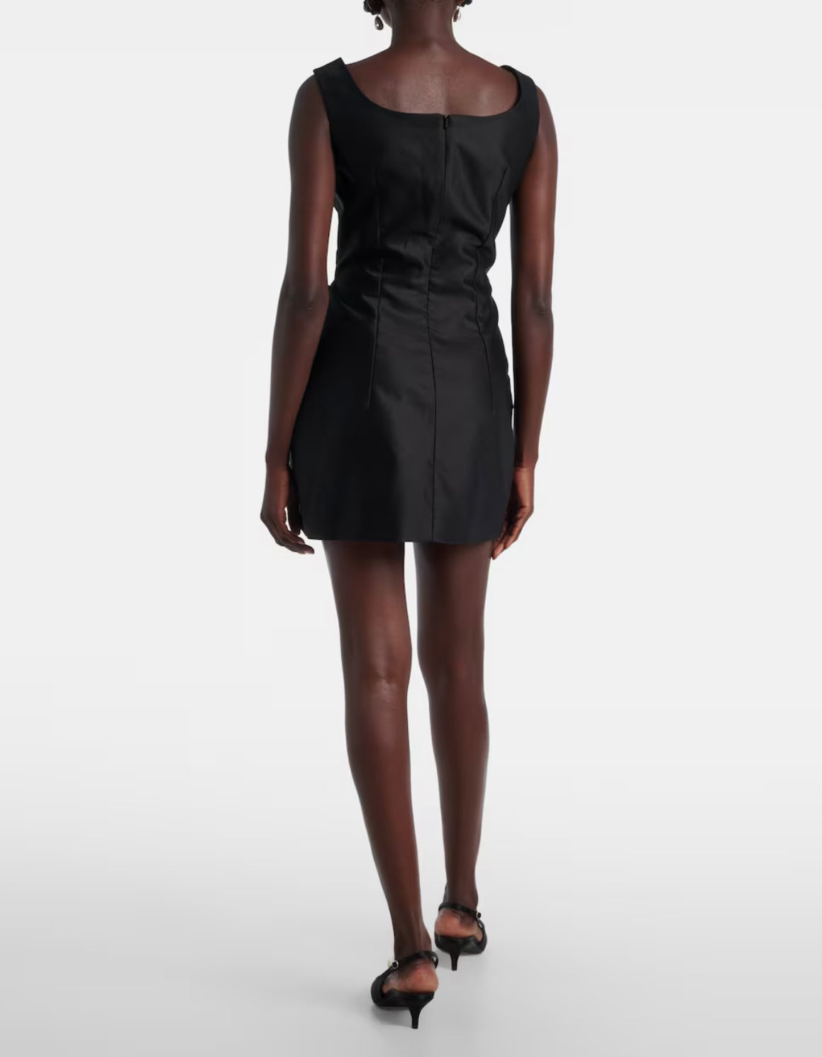 Floral-appliqué cotton minidress