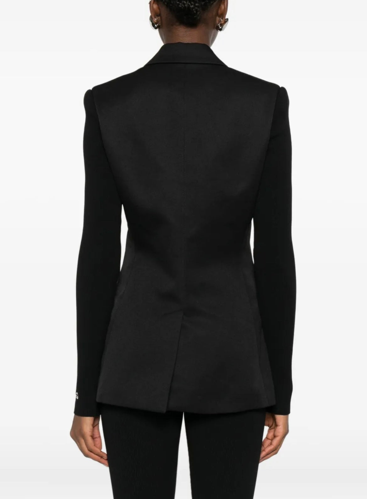 Black blazer with rib sleeves