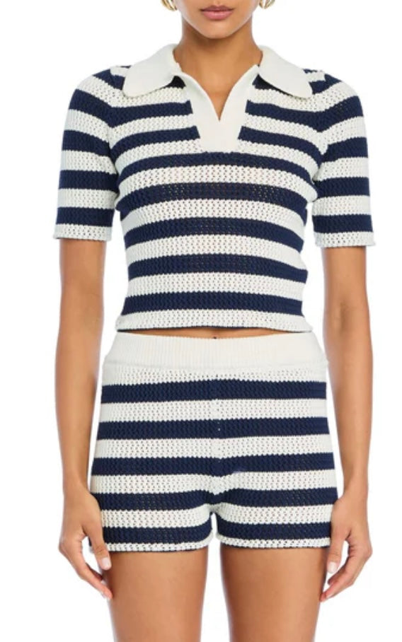 PAX CROCHET POLO TOP