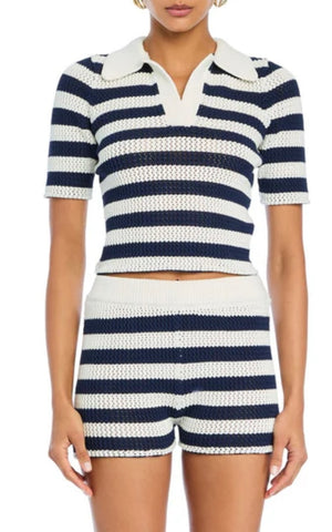 PAX CROCHET POLO TOP