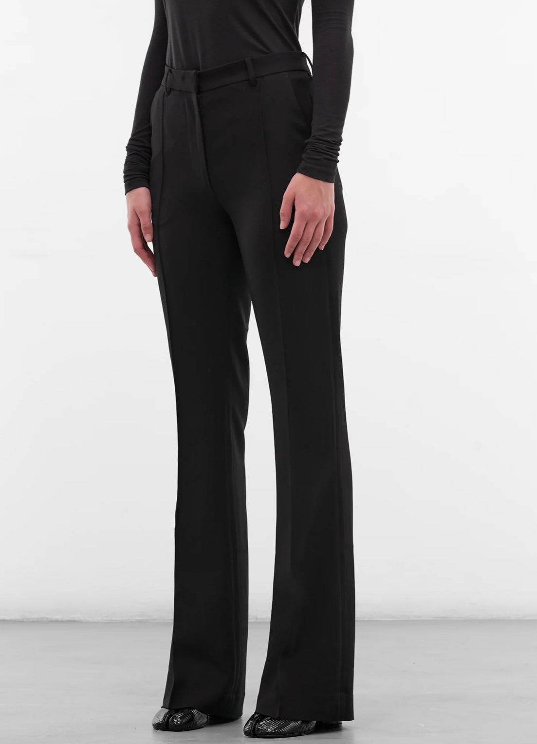 BLACK VIRA FLARED TROUSERS