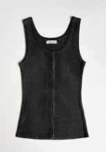 Load image into Gallery viewer, RIBBED-KNIT COLUMN TANK TOP - BLACK
