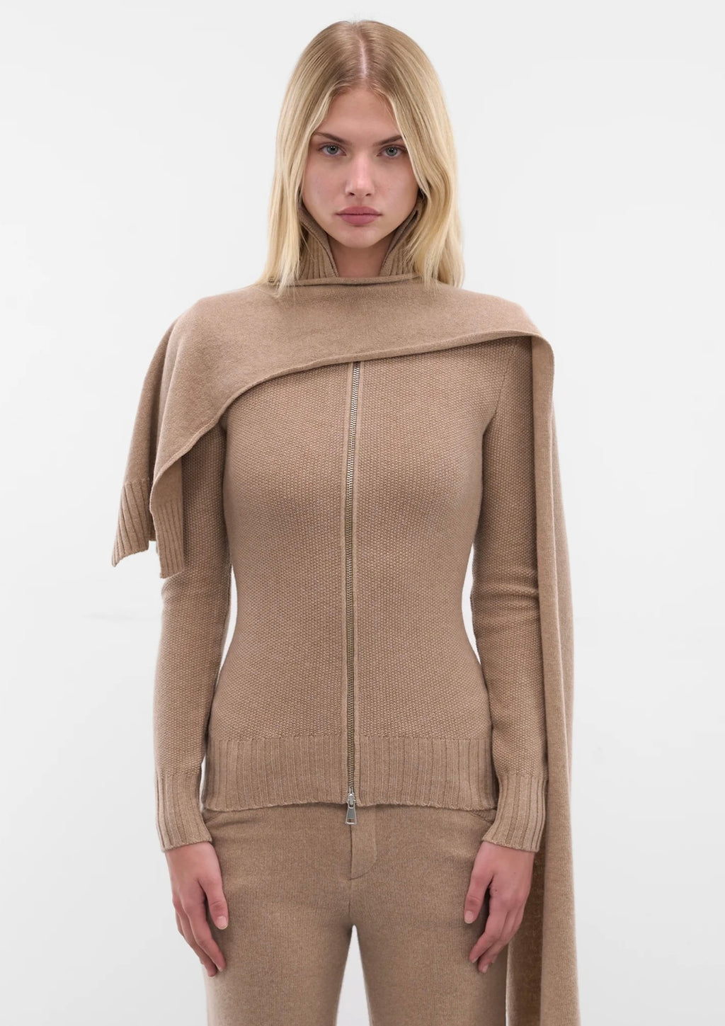 BEIGE AMAR LAMBSWOOL KNIT TOP