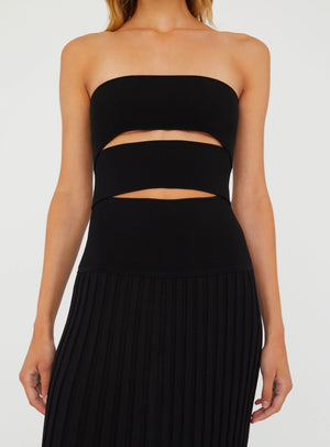 SLASH STRAPLESS DRESS