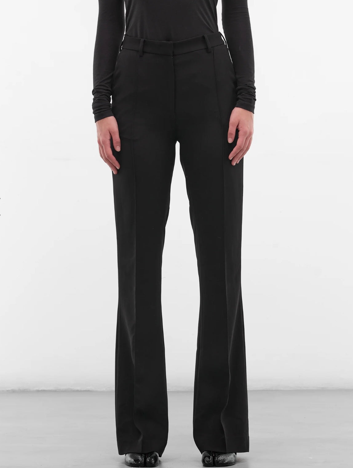 BLACK VIRA FLARED TROUSERS