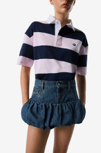 Load image into Gallery viewer, Gathered Hem Denim Mini Skirt
