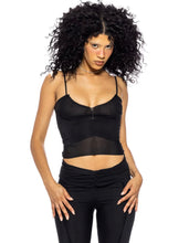 Load image into Gallery viewer, LOW BACK DOUBLE LAYER TANK IN BLACK ECO MESH
