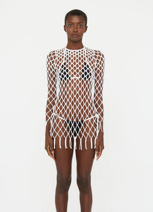 KNITTED MESH MINI DRESS