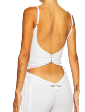 Load image into Gallery viewer, LOW BACK DOUBLE LAYER TANK IN WHITE RIB
