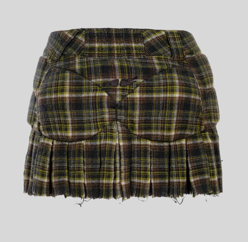 PLEATED MOTO UPCYCLED SKIRT