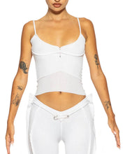 Load image into Gallery viewer, LOW BACK DOUBLE LAYER TANK IN WHITE RIB
