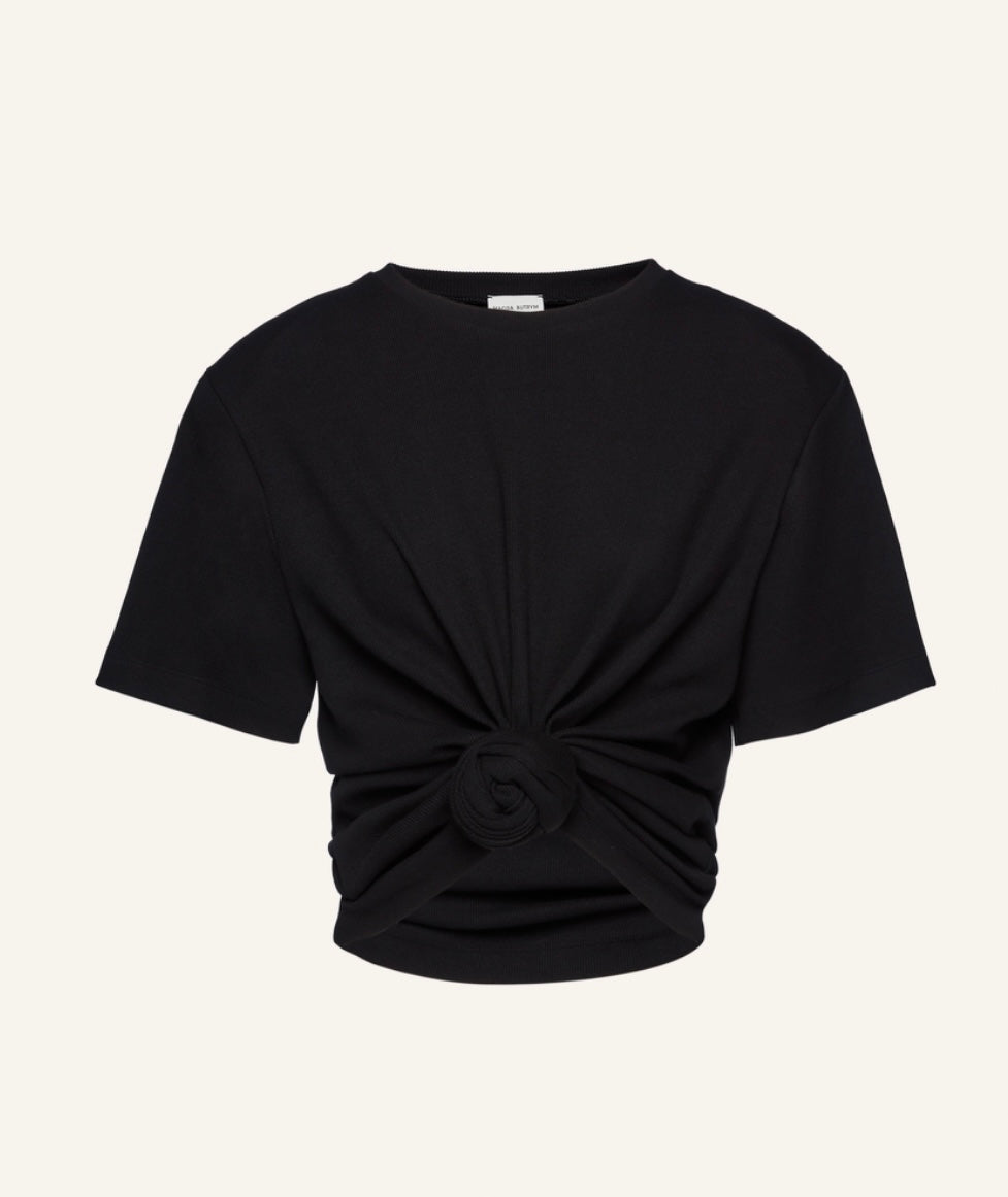 Black T shirt with flowers