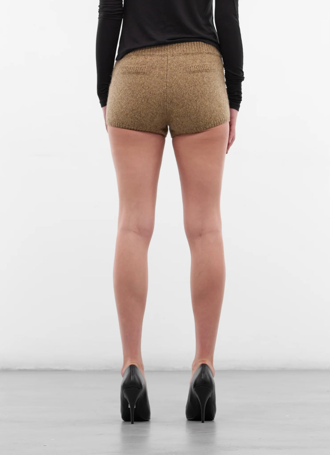 BEIGE VITA WOOL MINI SHORTS