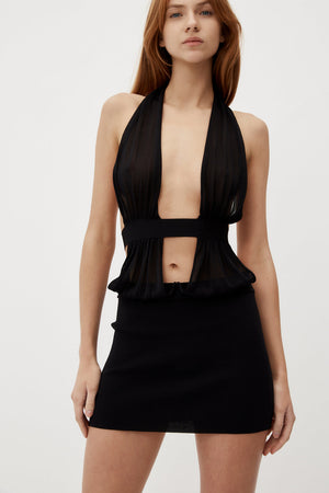 POINSETTIA BLACK DRESS