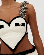 Load image into Gallery viewer, Crystal Grape velvet Trim Heart top

