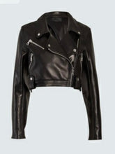 Load image into Gallery viewer, Cropped biker jacket
