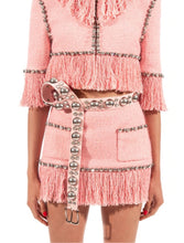 Load image into Gallery viewer, FRINGED PINK MINI SKIRT
